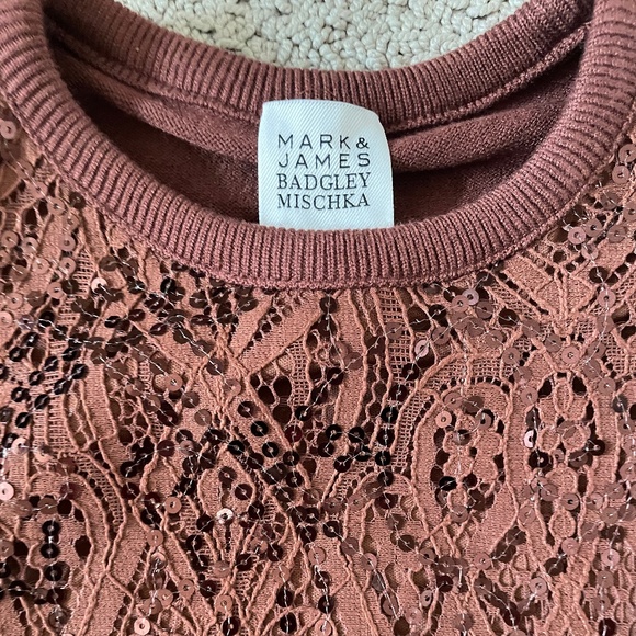 NWT - Badgley Mischa Sequin Top = SZ S - Picture 4 of 8